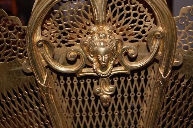 19th Century French Bronze Fire Screen