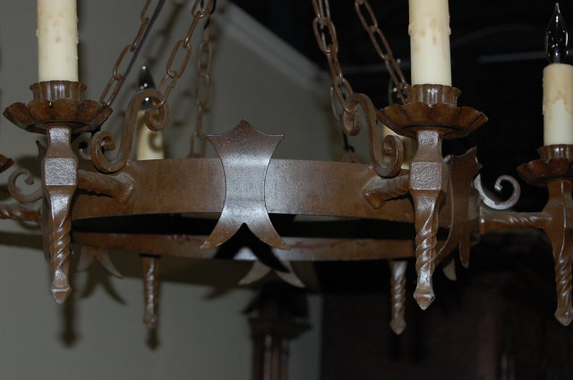 French Iron Medieval Chandelier