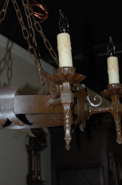French Iron Medieval Chandelier