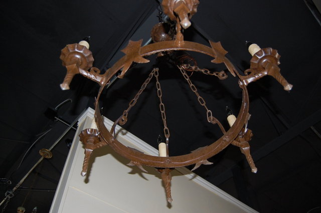 French Iron Medieval Chandelier