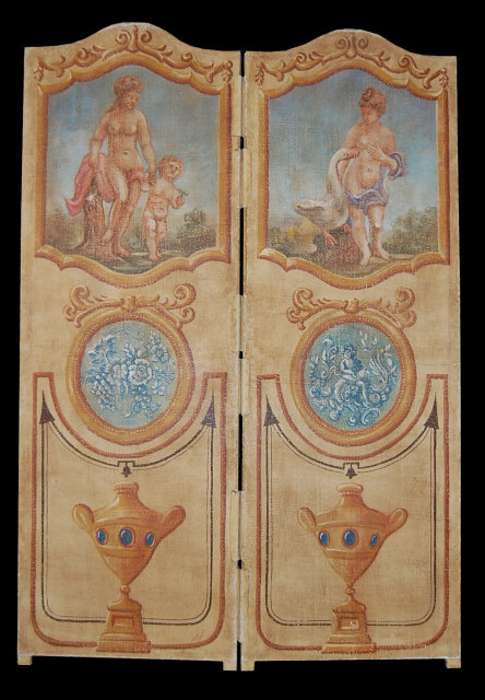 Pair of Decorative French Painted Panels