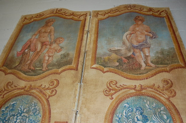 Pair of Decorative French Painted Panels