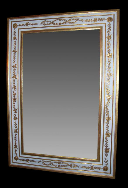 French Empire Painted & Gilded Mirror