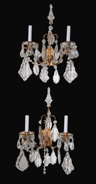 Pair of French Crystal Wall Sconce