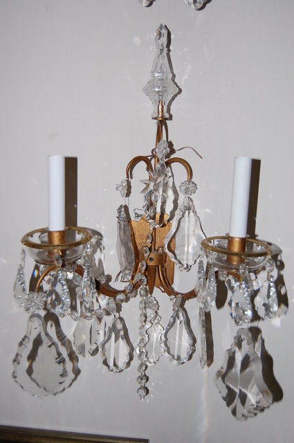 Pair of French Crystal Wall Sconce