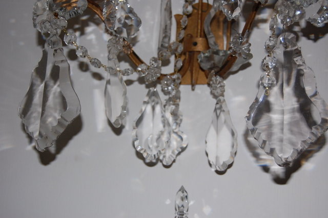 Pair of French Crystal Wall Sconce