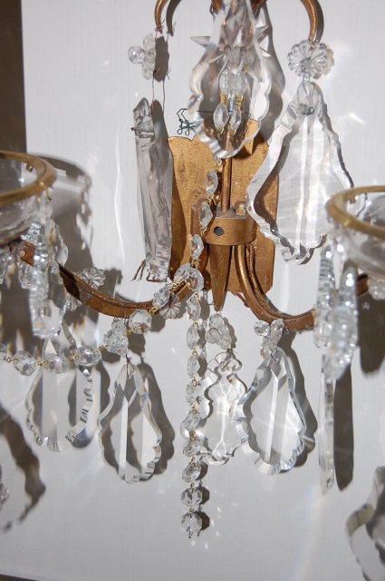 Pair of French Crystal Wall Sconce