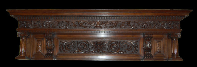 Impressive Carved Walnut Architectural Piece