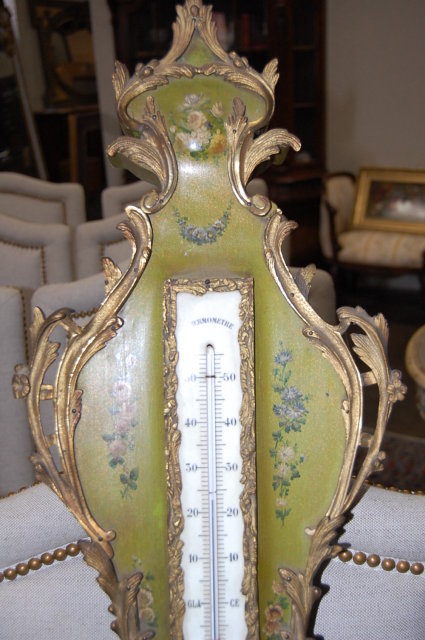 19th Century French Hand Painted Barometer