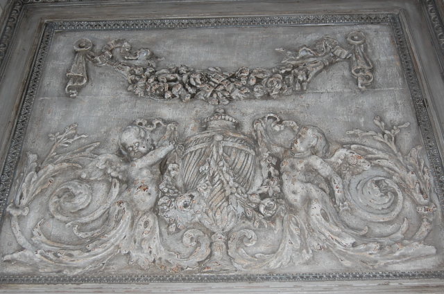 French Style Carved & Painted Trumeau
