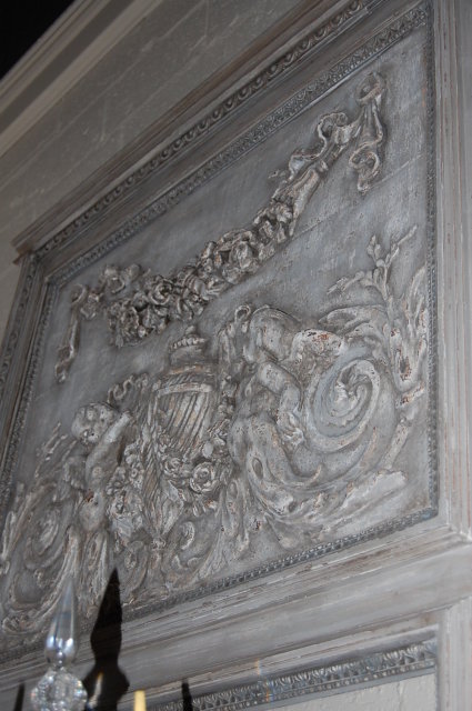 French Style Carved & Painted Trumeau