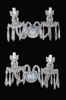 Pair of Waterford Style Crystal Wall Sconce