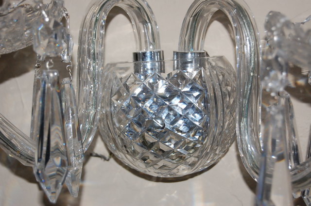 Pair of Waterford Style Crystal Wall Sconce