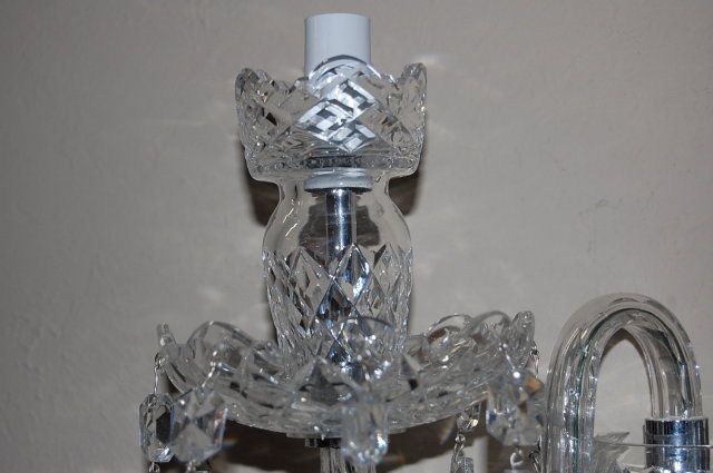 Pair of Waterford Style Crystal Wall Sconce