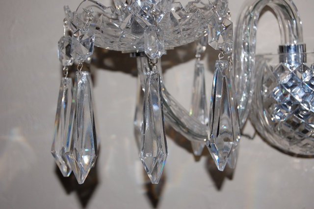 Pair of Waterford Style Crystal Wall Sconce