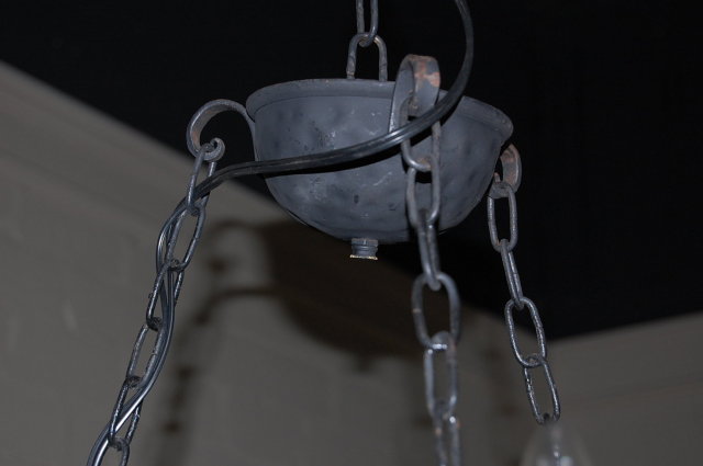 Petite French Iron Three Light Chandelier