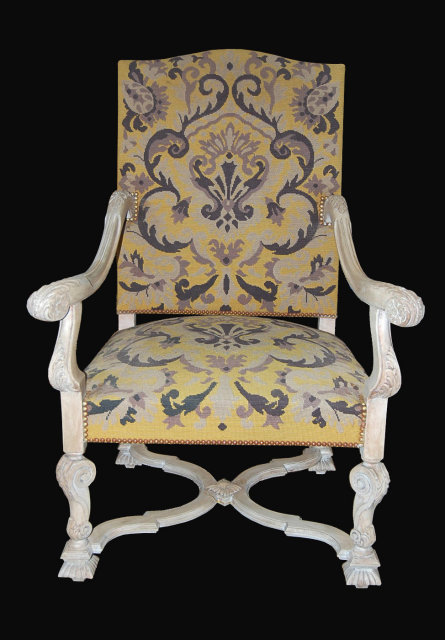 Finely Carved French Transitional Armchair