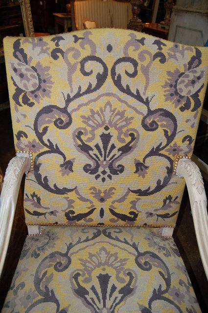 Finely Carved French Transitional Armchair