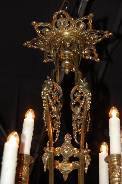 19th Century Cast Bronze French Chandelier