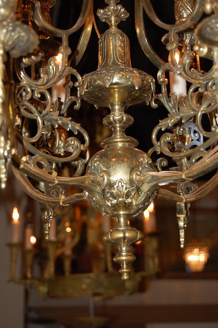 19th Century Cast Bronze French Chandelier