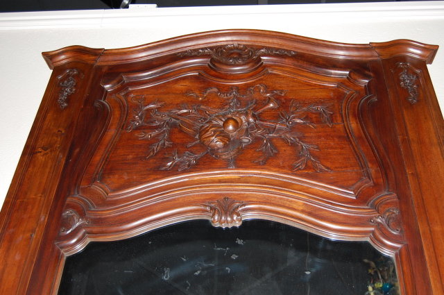 19th Century French Carved Walnut Trumeau