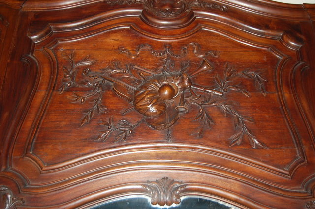 19th Century French Carved Walnut Trumeau
