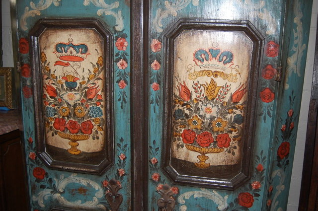 19th Century German Hand Painted Cupboard