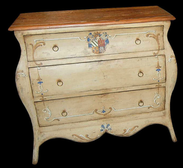 French Bombe Painted Commode