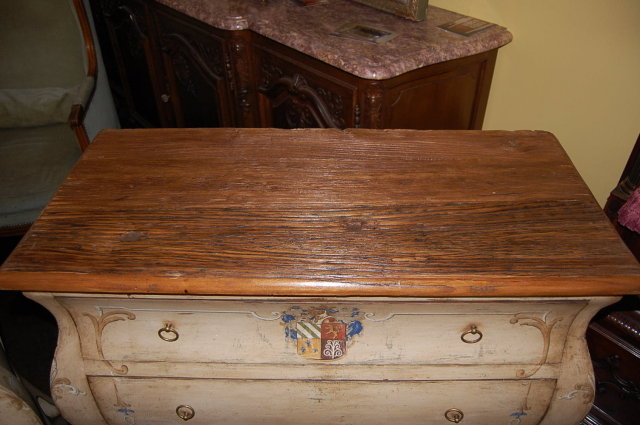 French Bombe Painted Commode