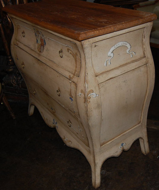 French Bombe Painted Commode
