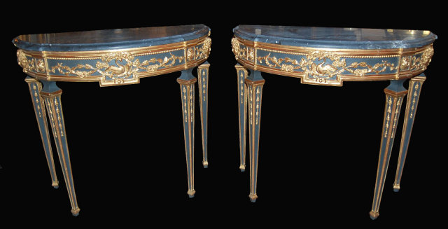 Pair of Giltwood & Painted Consoles