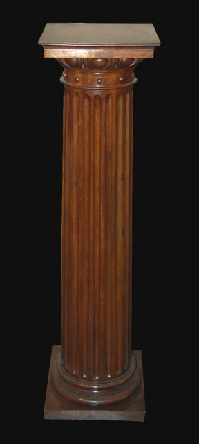 French Fluted Walnut Pedestal