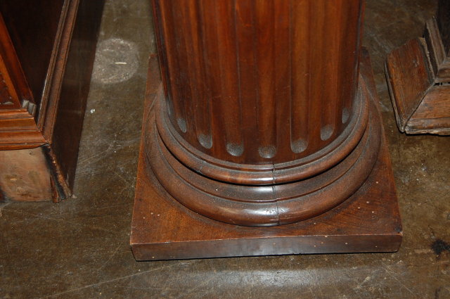 French Fluted Walnut Pedestal
