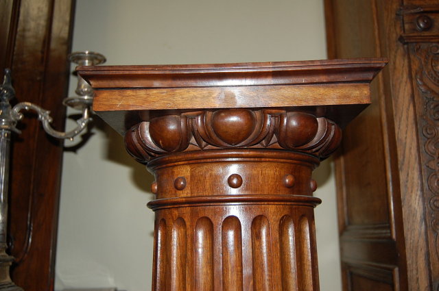 French Fluted Walnut Pedestal