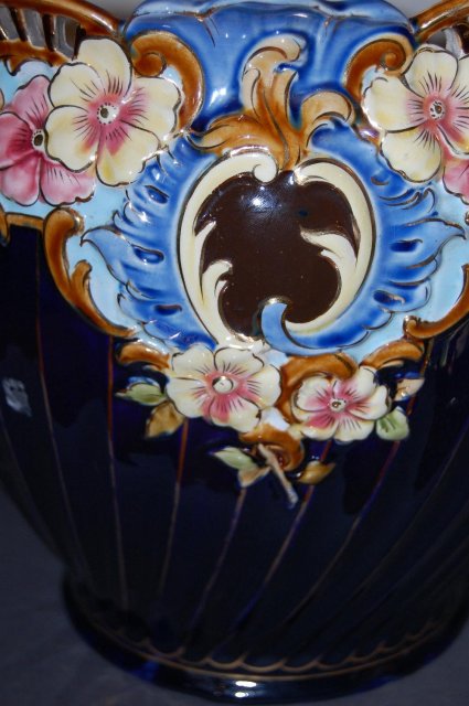 French Cobalt Floral Planter