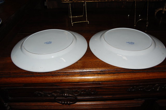 Pair of French Blue & White Plates