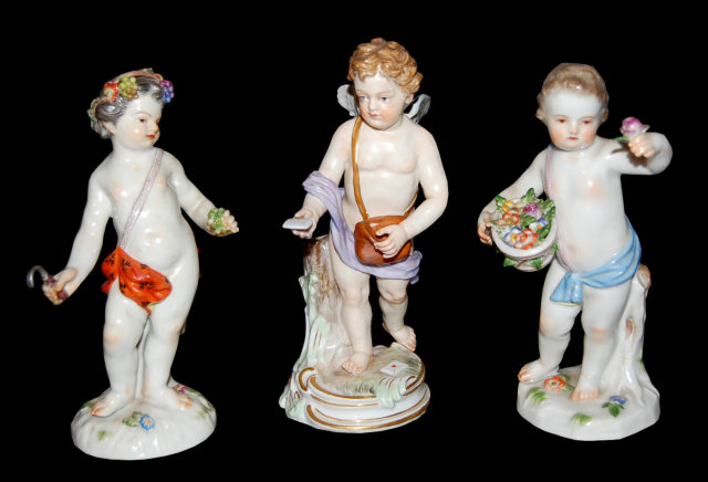 Outstanding Group of 3 German Meissen Figurines