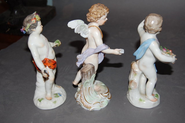 Outstanding Group of 3 German Meissen Figurines