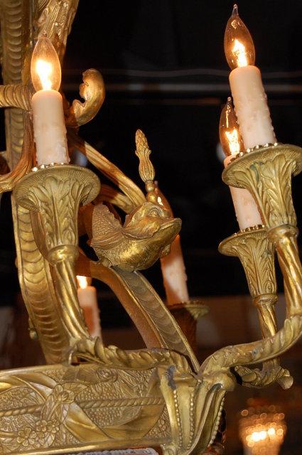 Unusual 19th Century French Bronze Chandelier