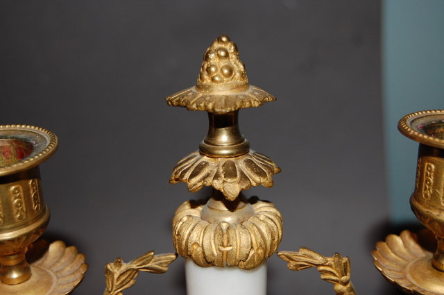 Pair of French Louis XV Marble Candelabra