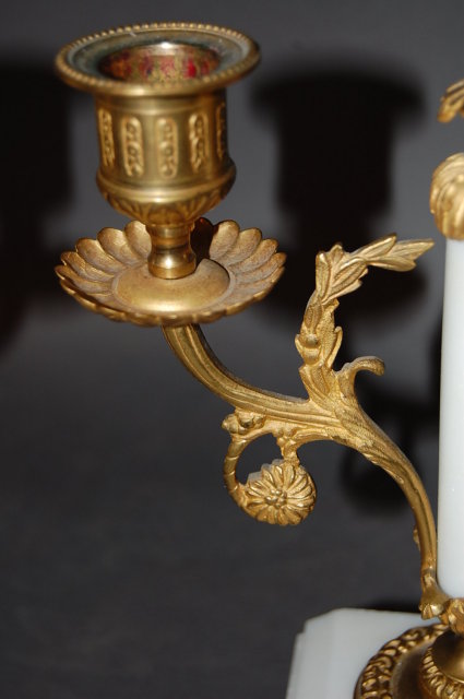 Pair of French Louis XV Marble Candelabra