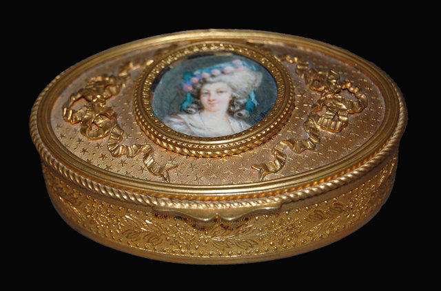 19th Century French Bronze Pill Box