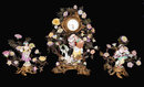 German Sitzendorf Dresden Three Piece Garniture
