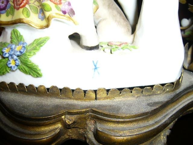 German Sitzendorf Dresden Three Piece Garniture