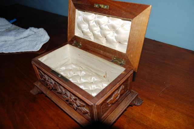 Hand Carved Swiss Walnut Cigar Box