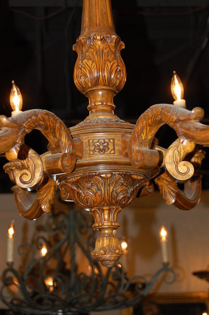 French Louis XVI Style Giltwood Chandelier
