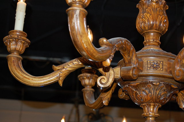 French Louis XVI Style Giltwood Chandelier