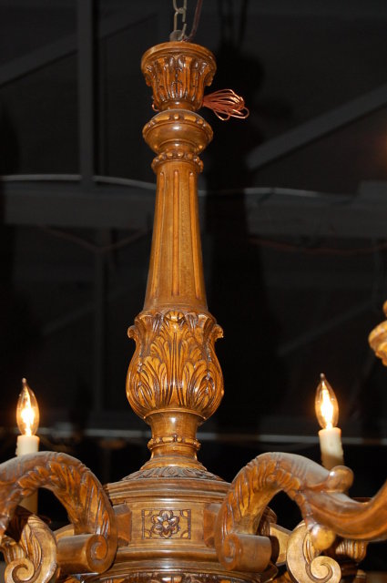 French Louis XVI Style Giltwood Chandelier