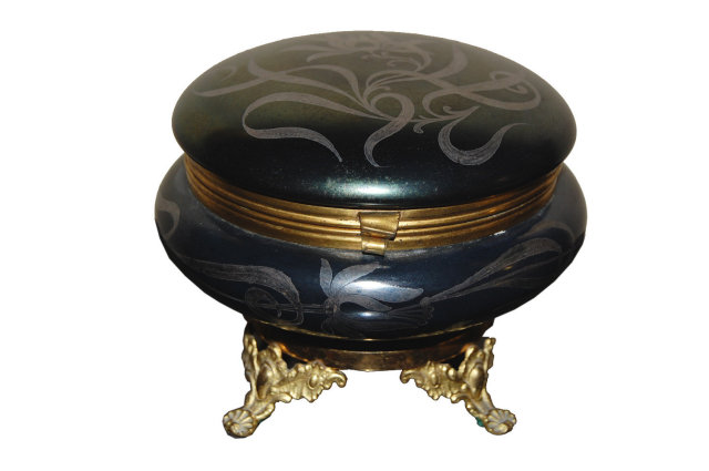 French Porcelain & Bronze Powder Box