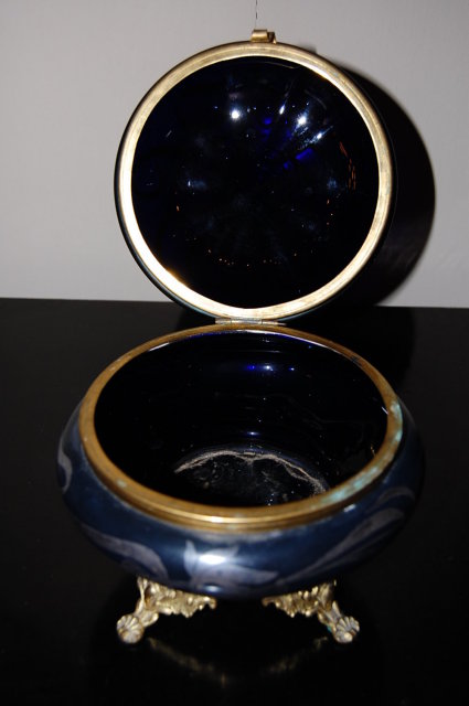 French Porcelain & Bronze Powder Box